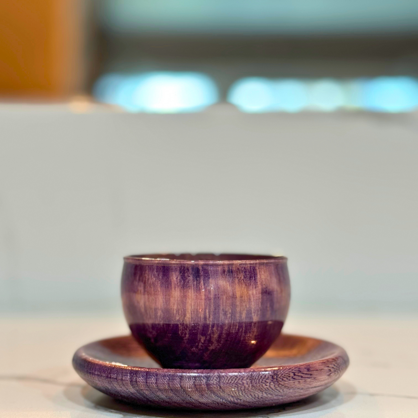 Shikki Purple Lacquer Sake Cup