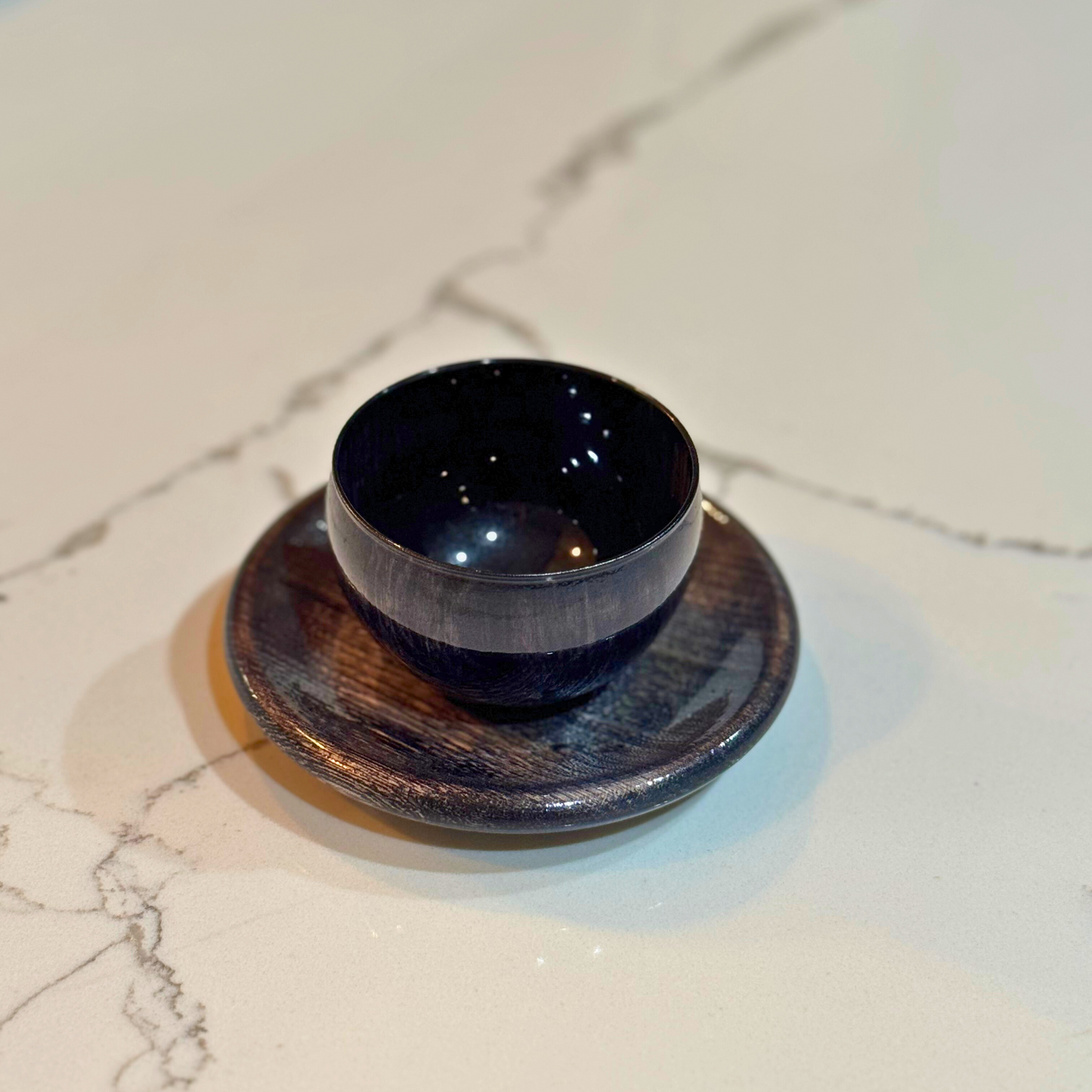 Shikki Black Laquer Sake Cup