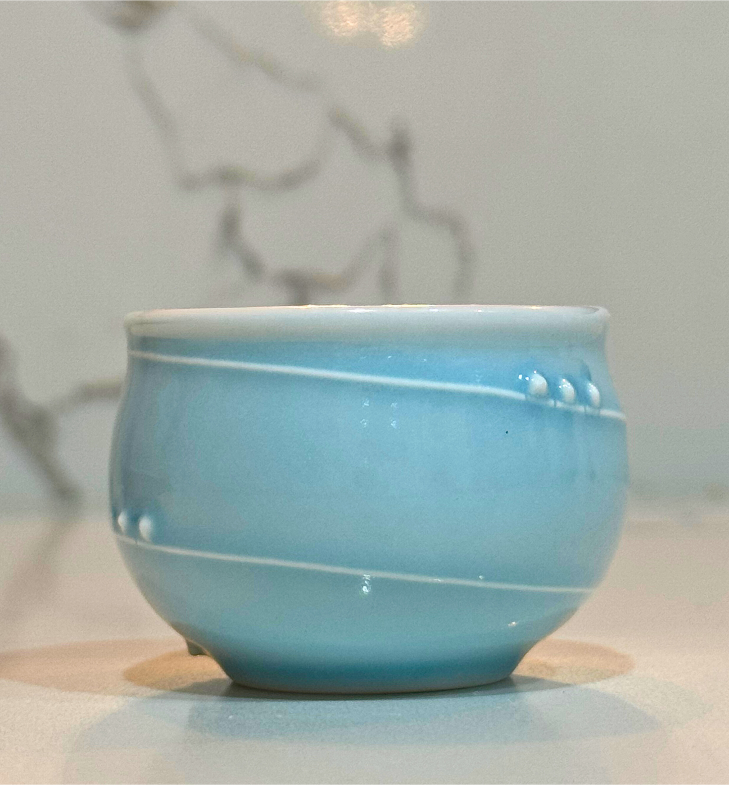Tiny Sky Blue Sake Cup