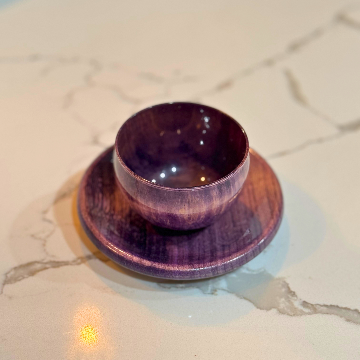 Shikki Purple Lacquer Sake Cup