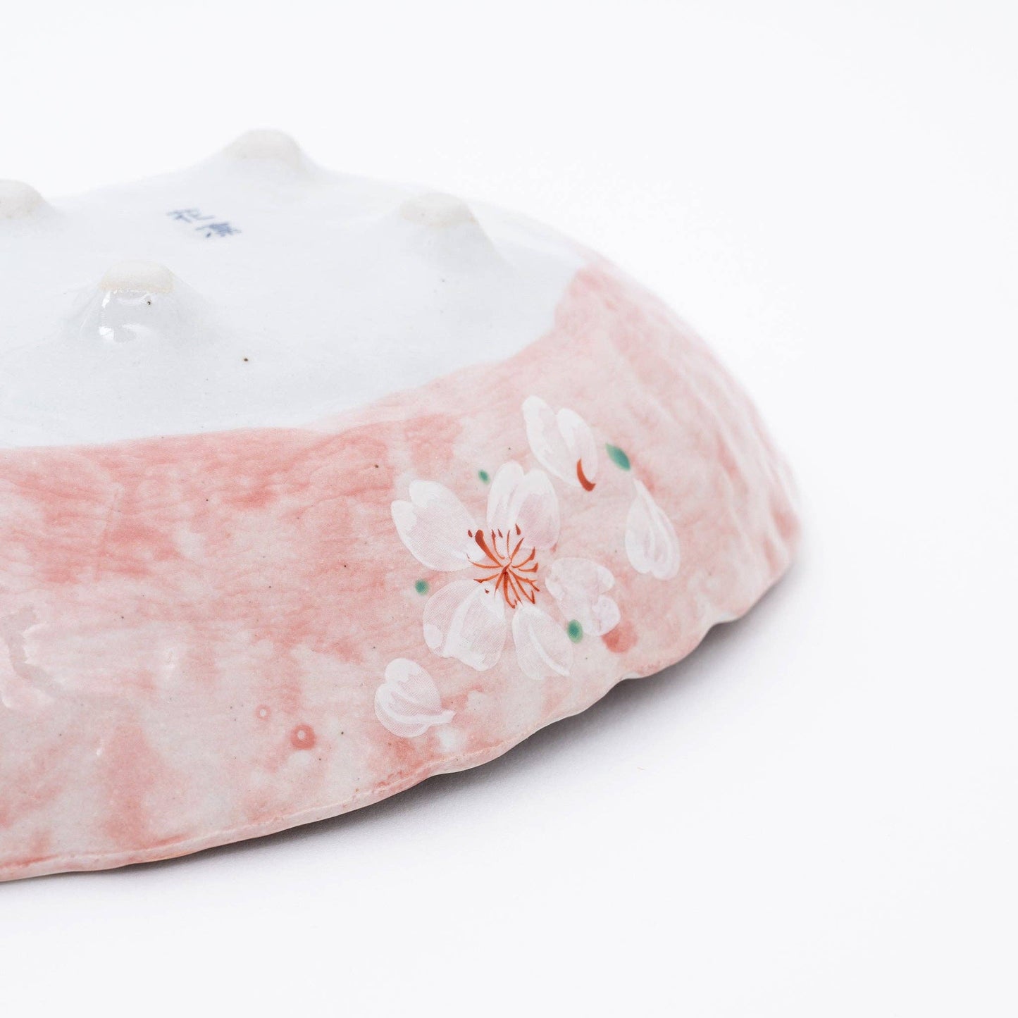 Handmade Pink Cherry Blossom Mino Ware Oval Serving Bowl