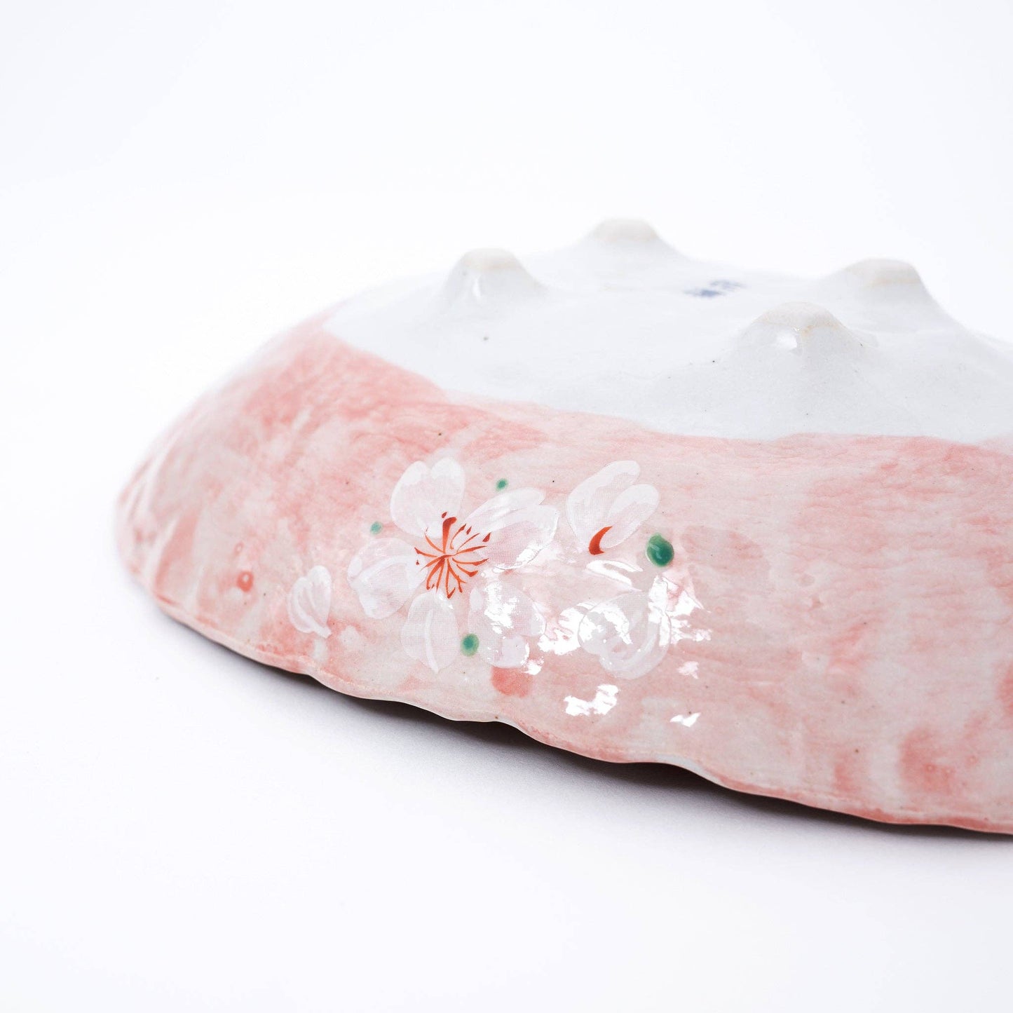 Handmade Pink Cherry Blossom Mino Ware Oval Serving Bowl
