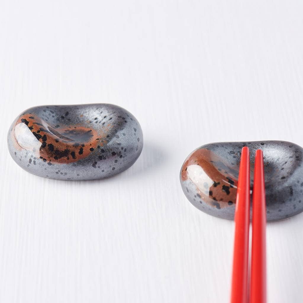 Black Gloss Splash Chopstick Pebble Rest