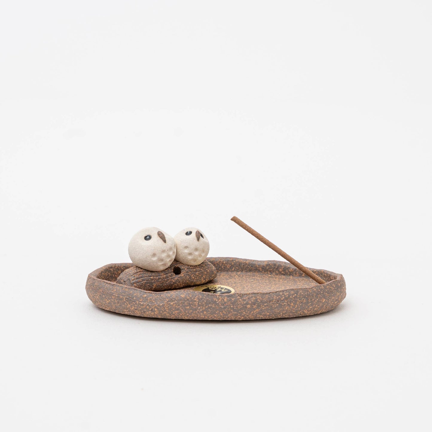 Shigaraki Incense Holder- A Pair of Owls