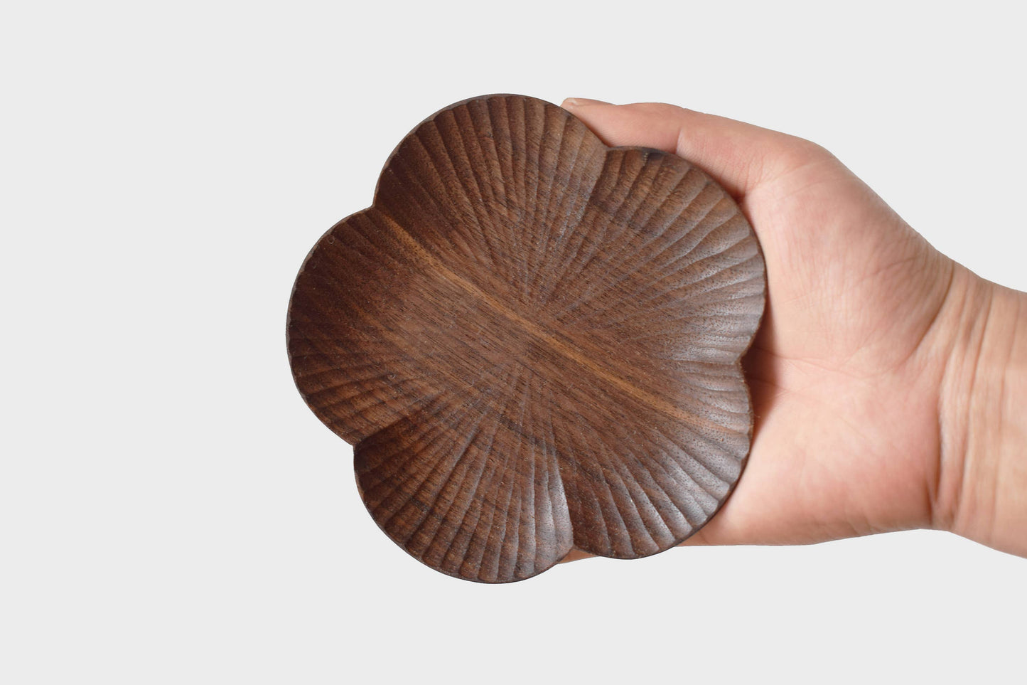 Black Walnut Hand-Carved Flower Plate