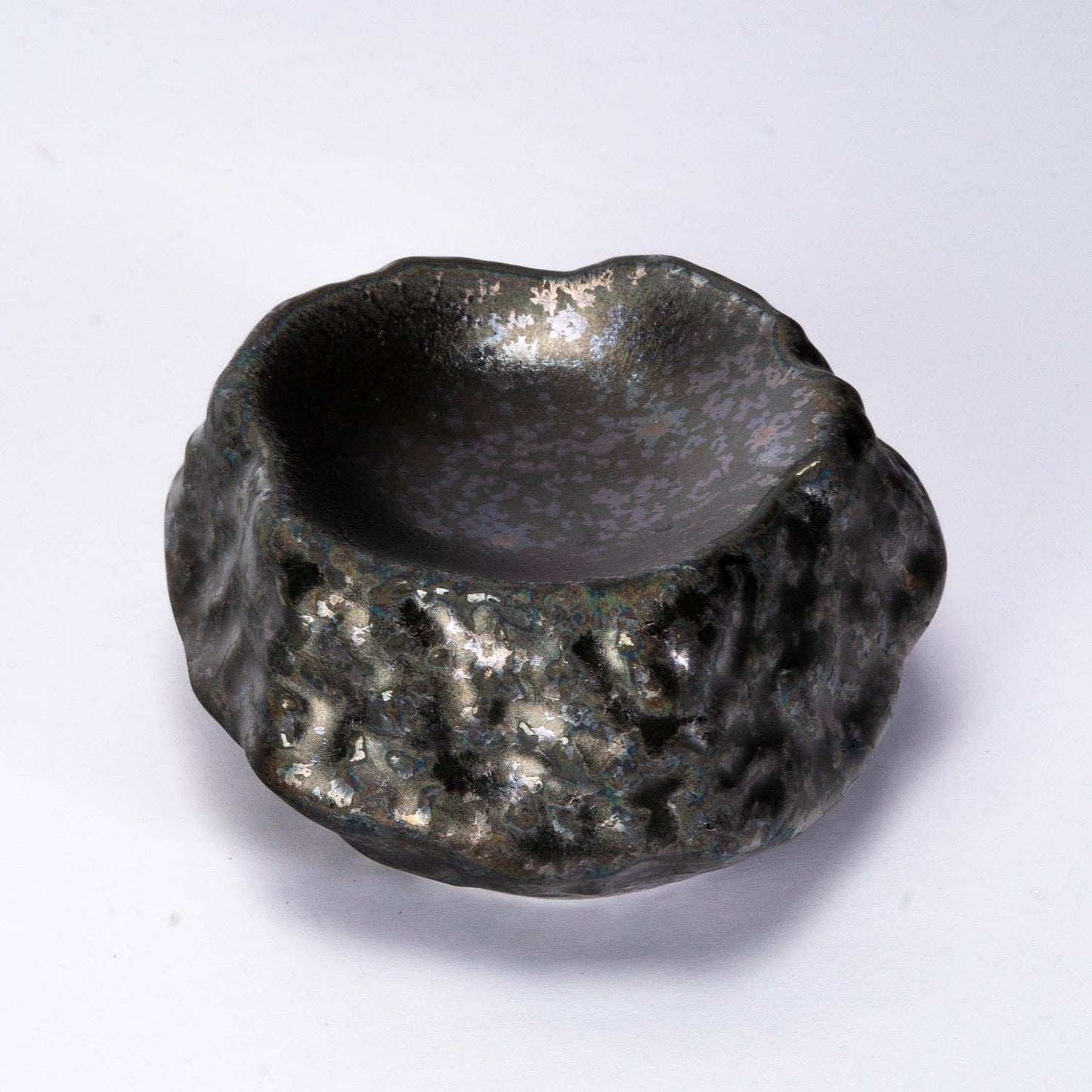 Porcelain Rock Sauce Dish- Black Metallic