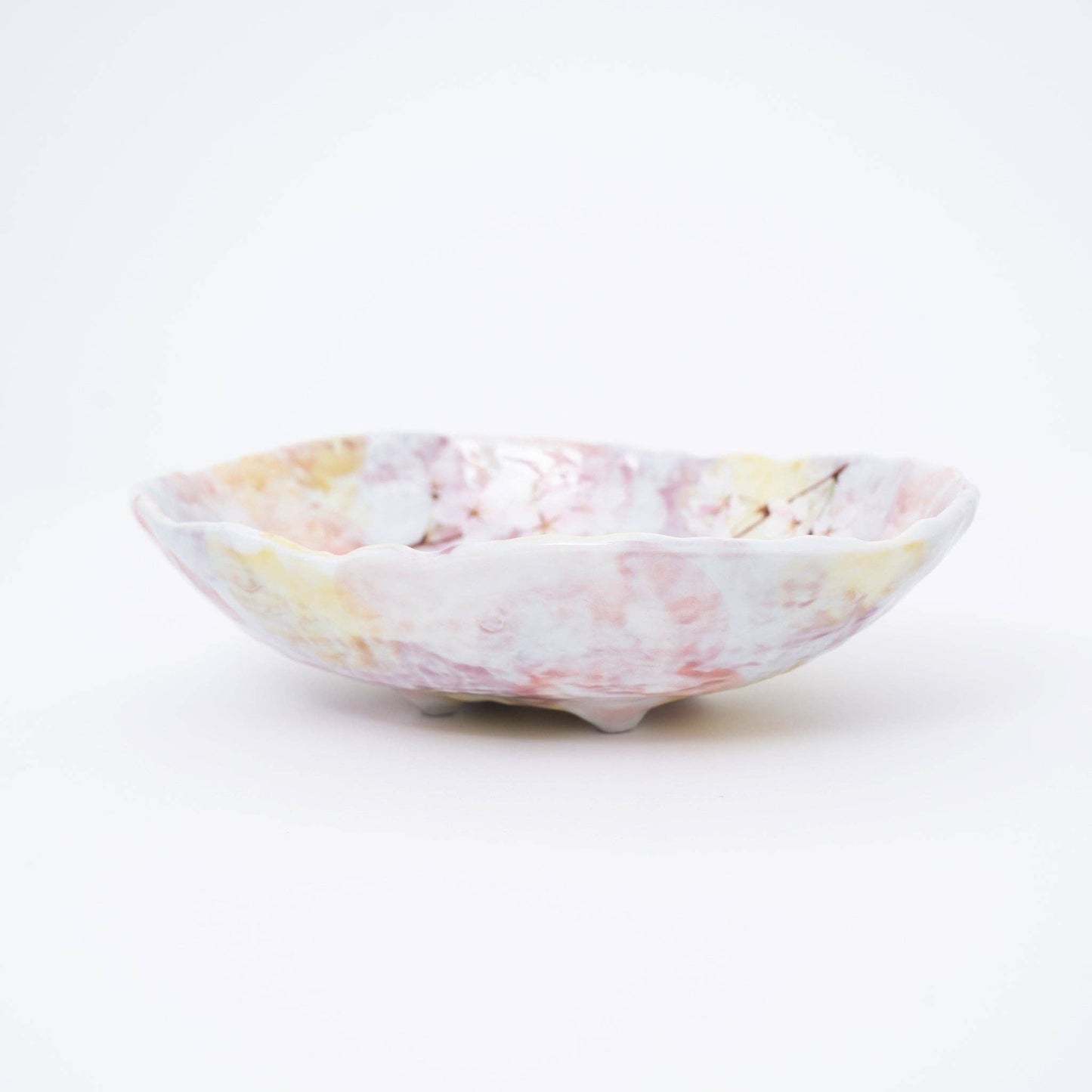 Pale Lilac Cherry Blossom Mino Ware Serving Bowl