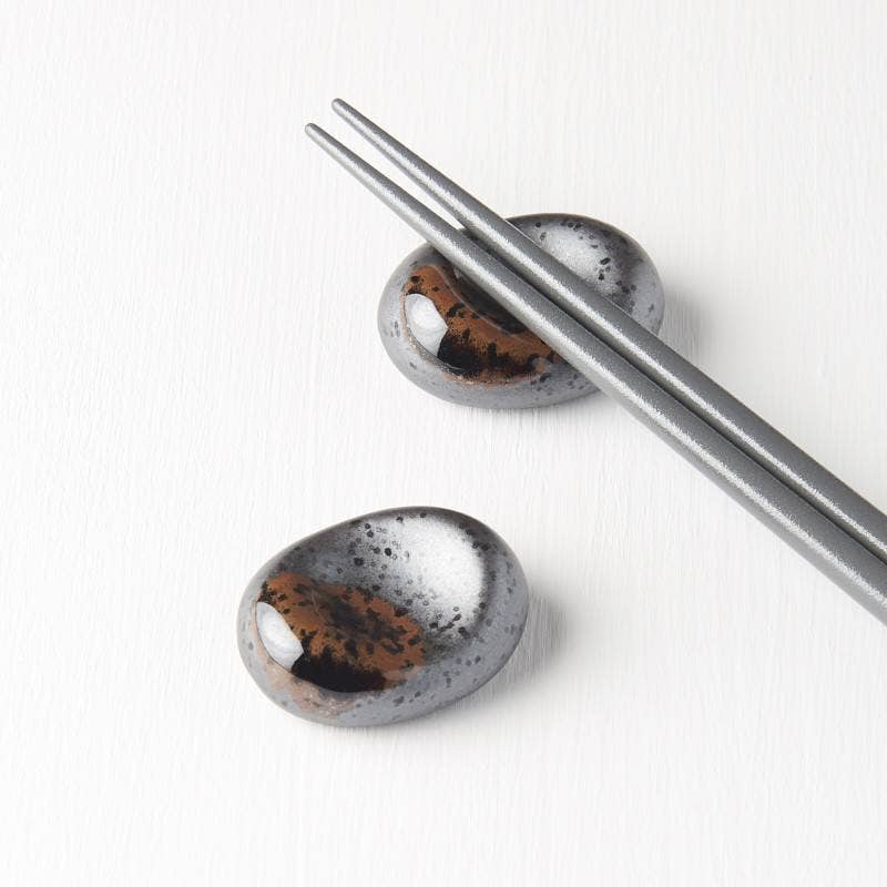 Black Gloss Splash Chopstick Pebble Rest
