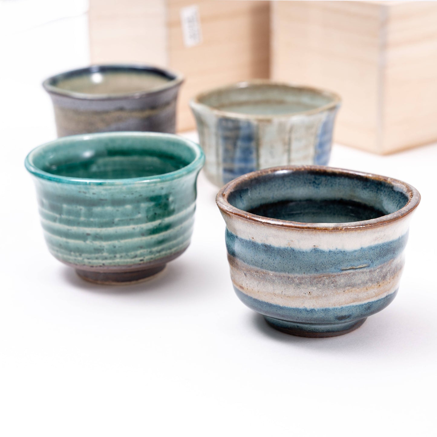 Mino Ware Set of 5 Handmade Sake Cup Gift Set