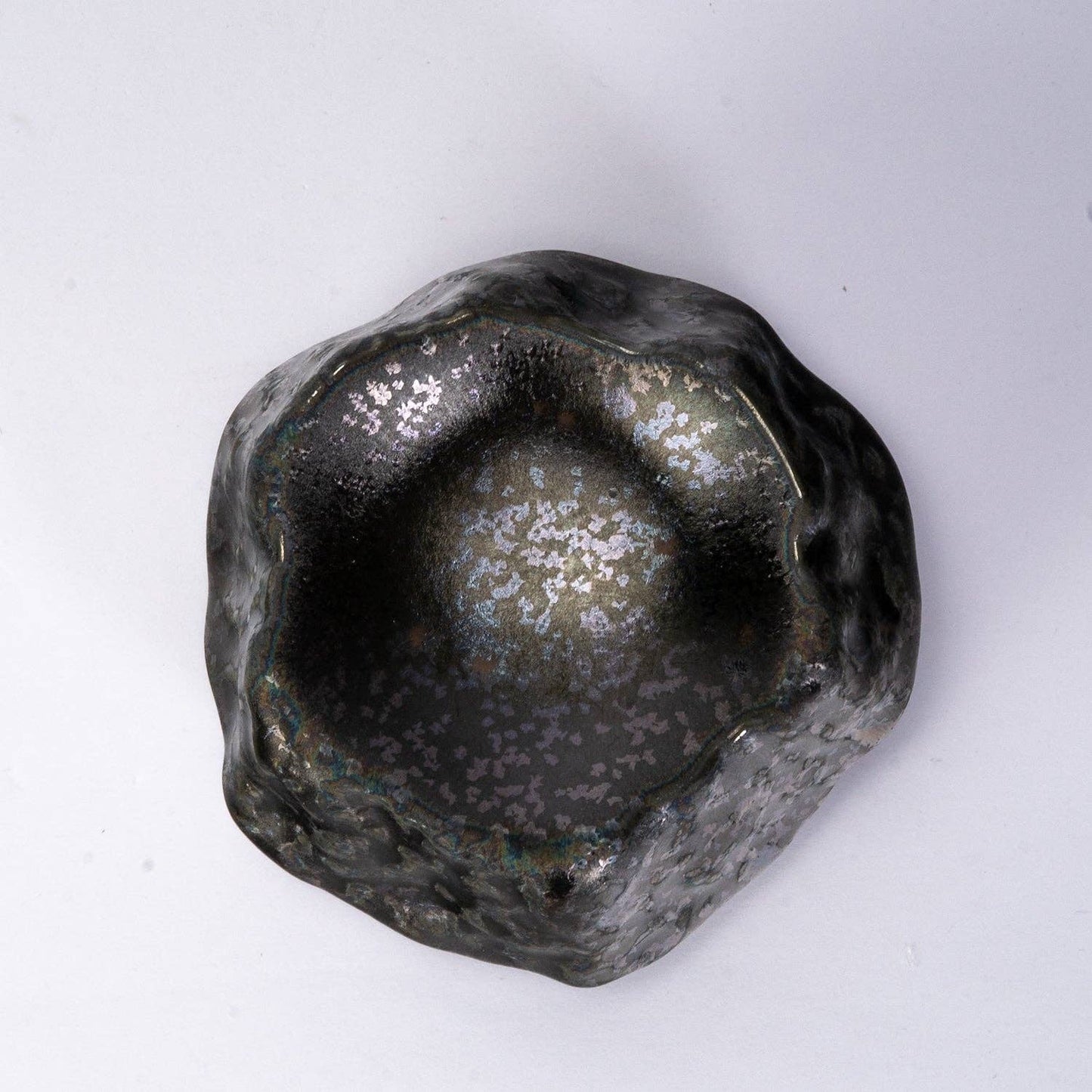Porcelain Rock Sauce Dish- Black Metallic
