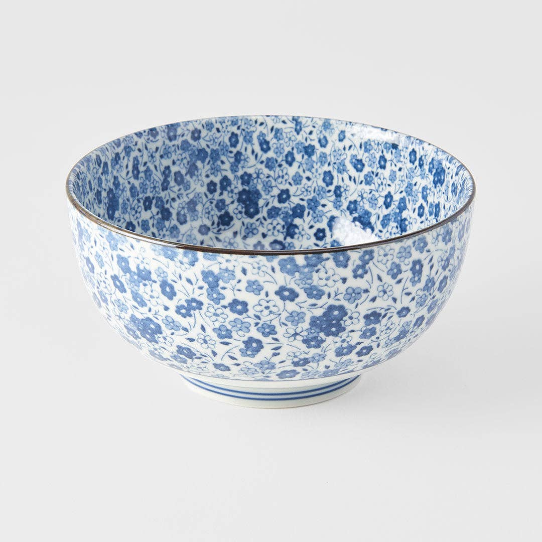 Blue Daisy U-shape Udon Bowl