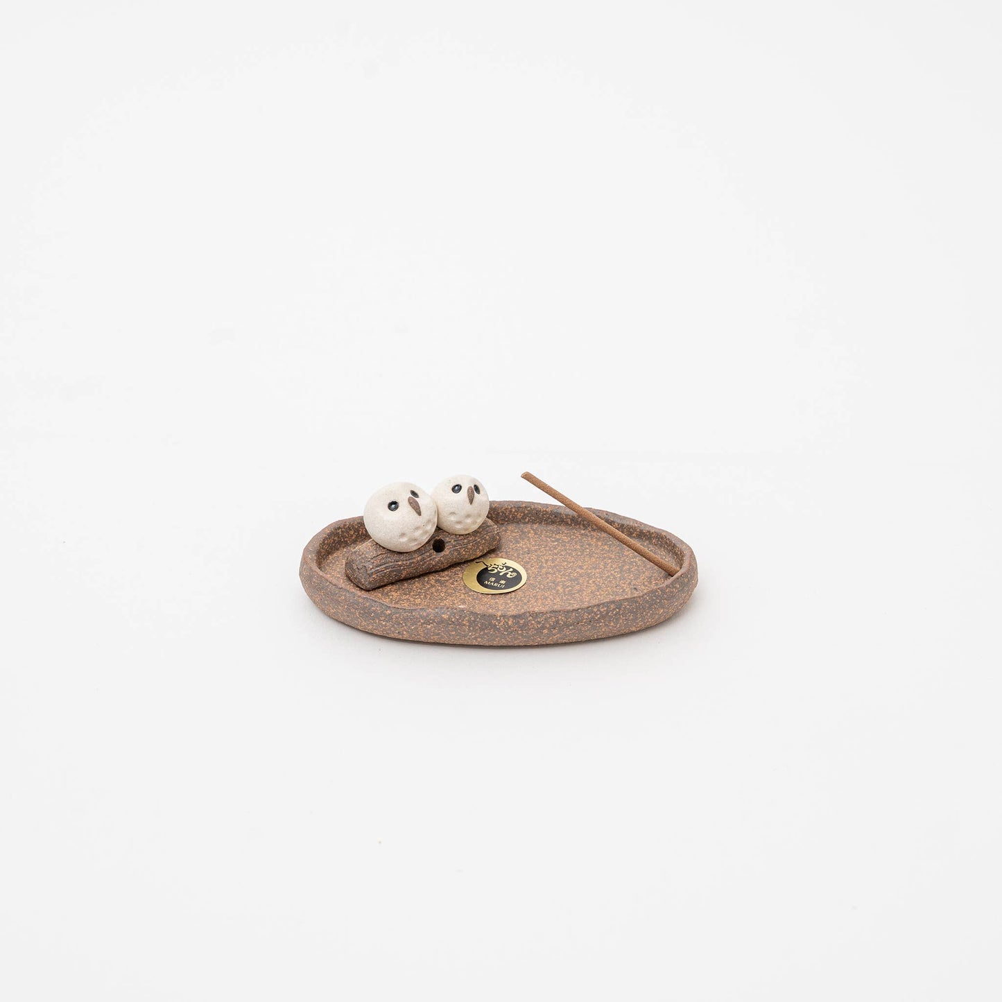 Shigaraki Incense Holder- A Pair of Owls