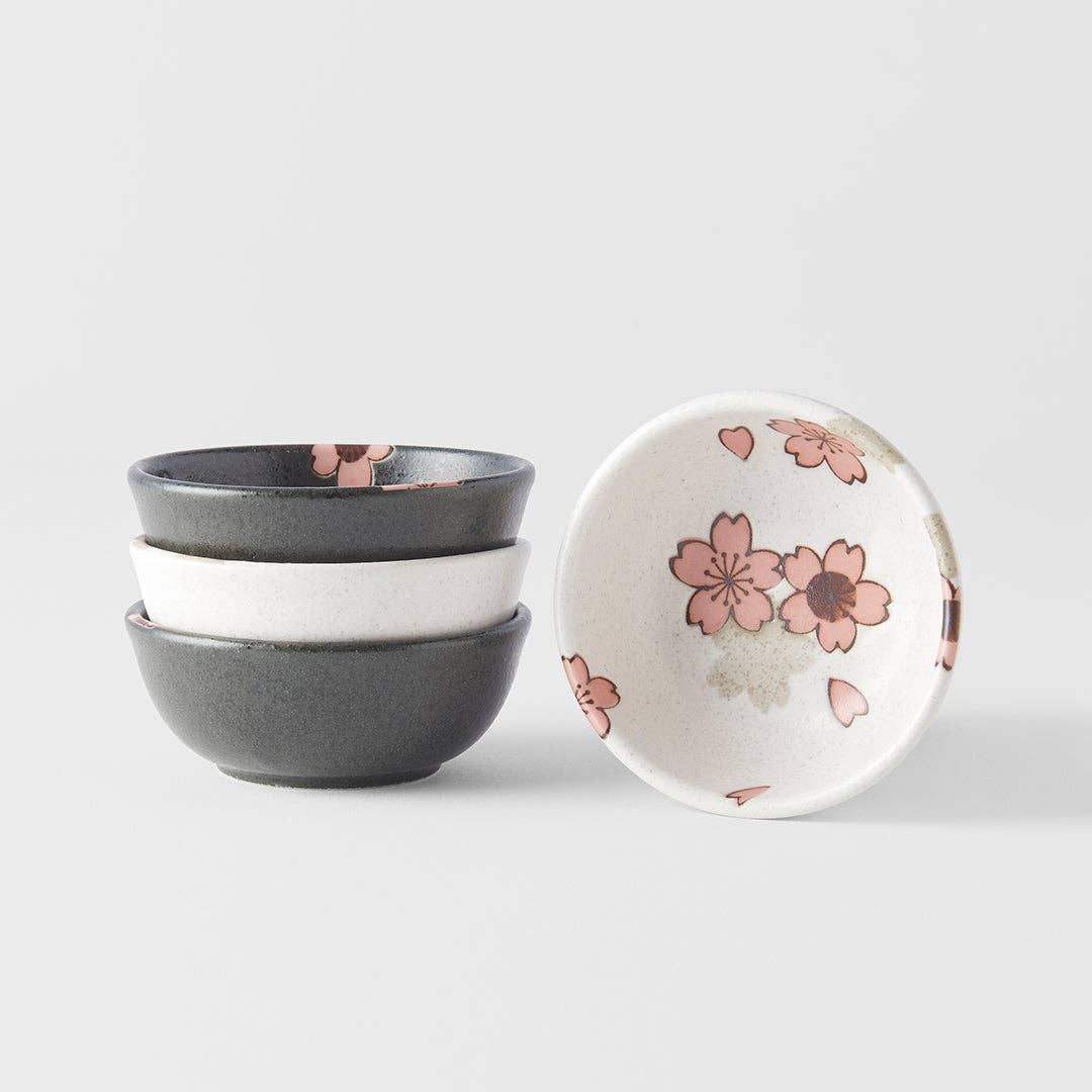 Pink, Black & White Sakura Sauce Dish Set