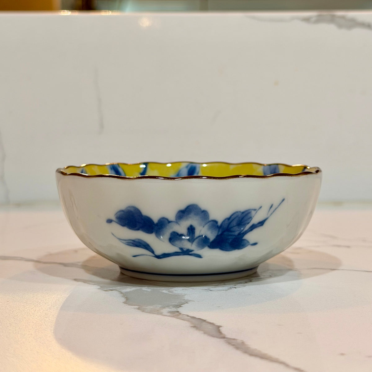 Blue Blossom Scalloped Bowl