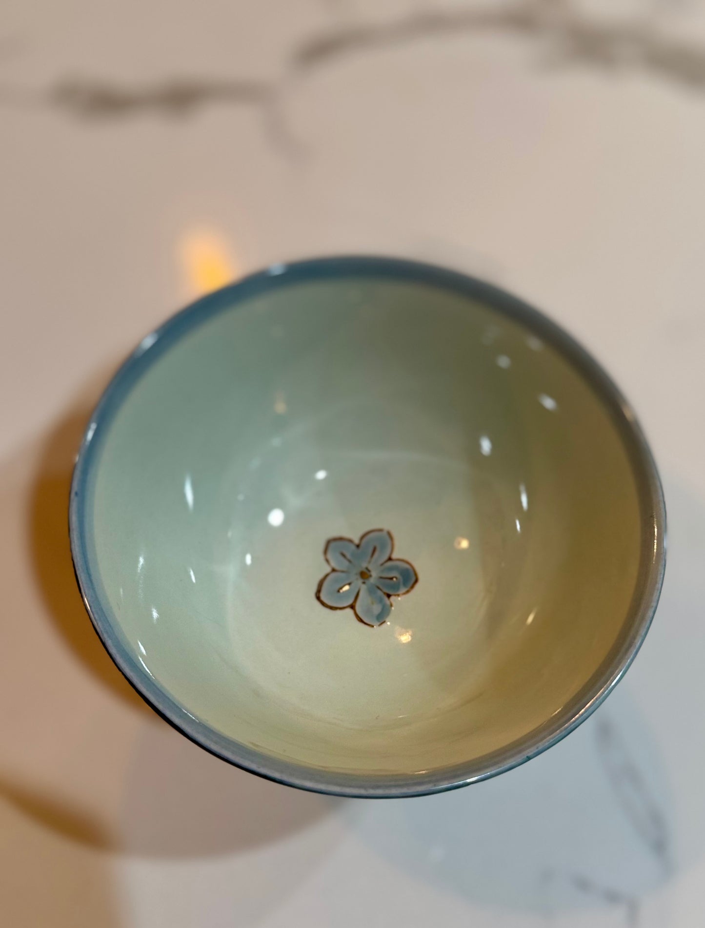 Shimmering Sky Gold Flower Bowl