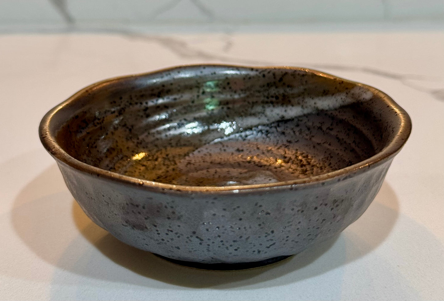 Mocha Metal Swirl Bowl