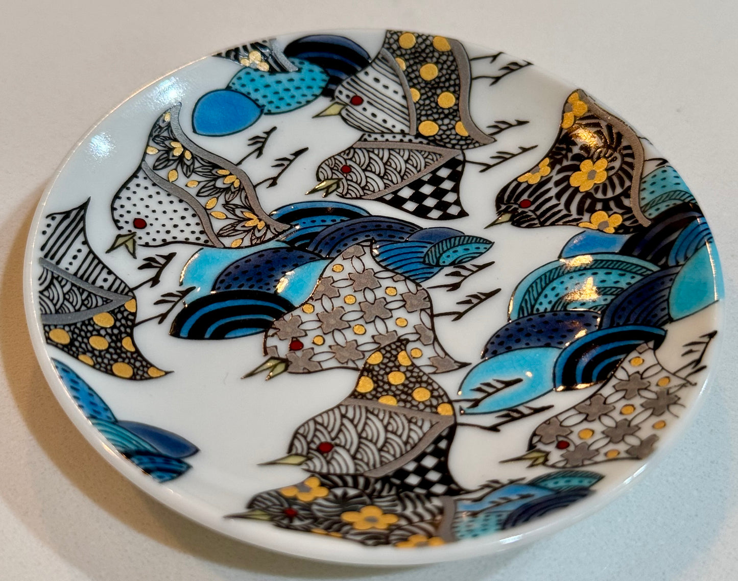 Kutani Bird Mosaic Plate