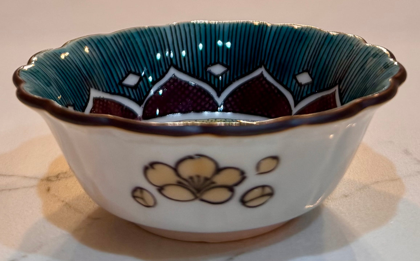 Blue Hydrangea Teal Wisp Bowl