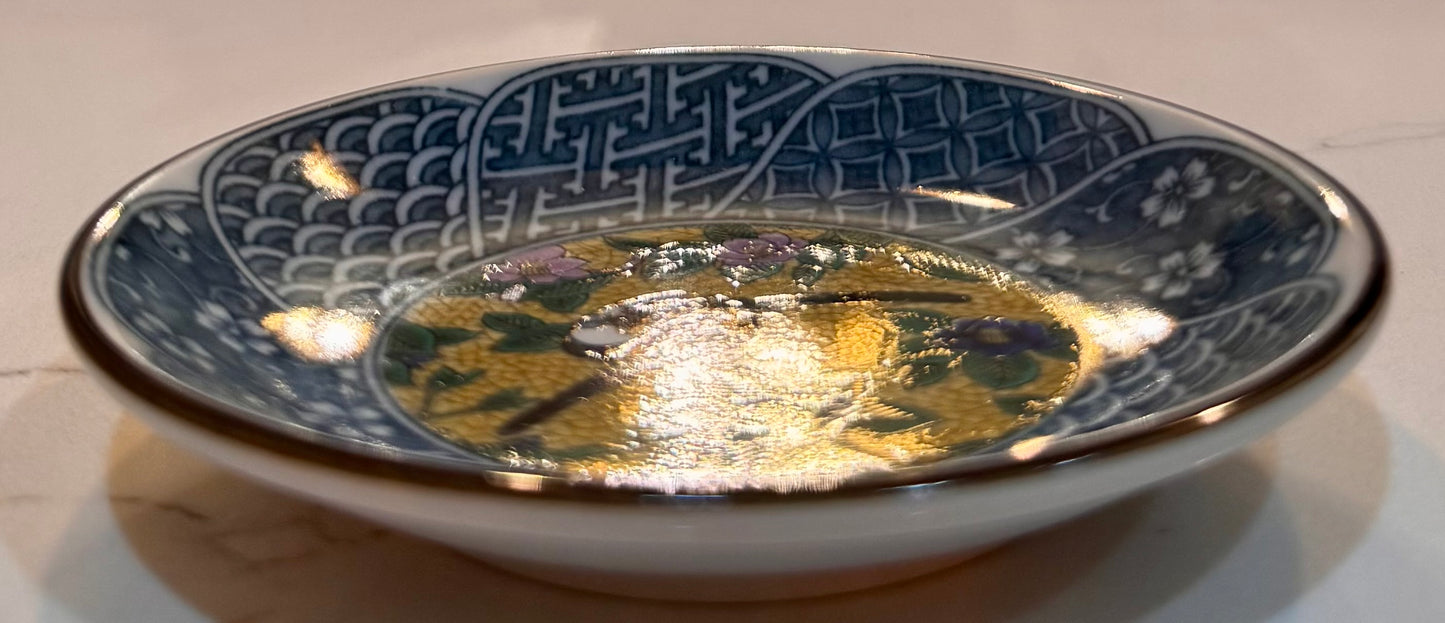 Garden Lovebirds Indigo Dish