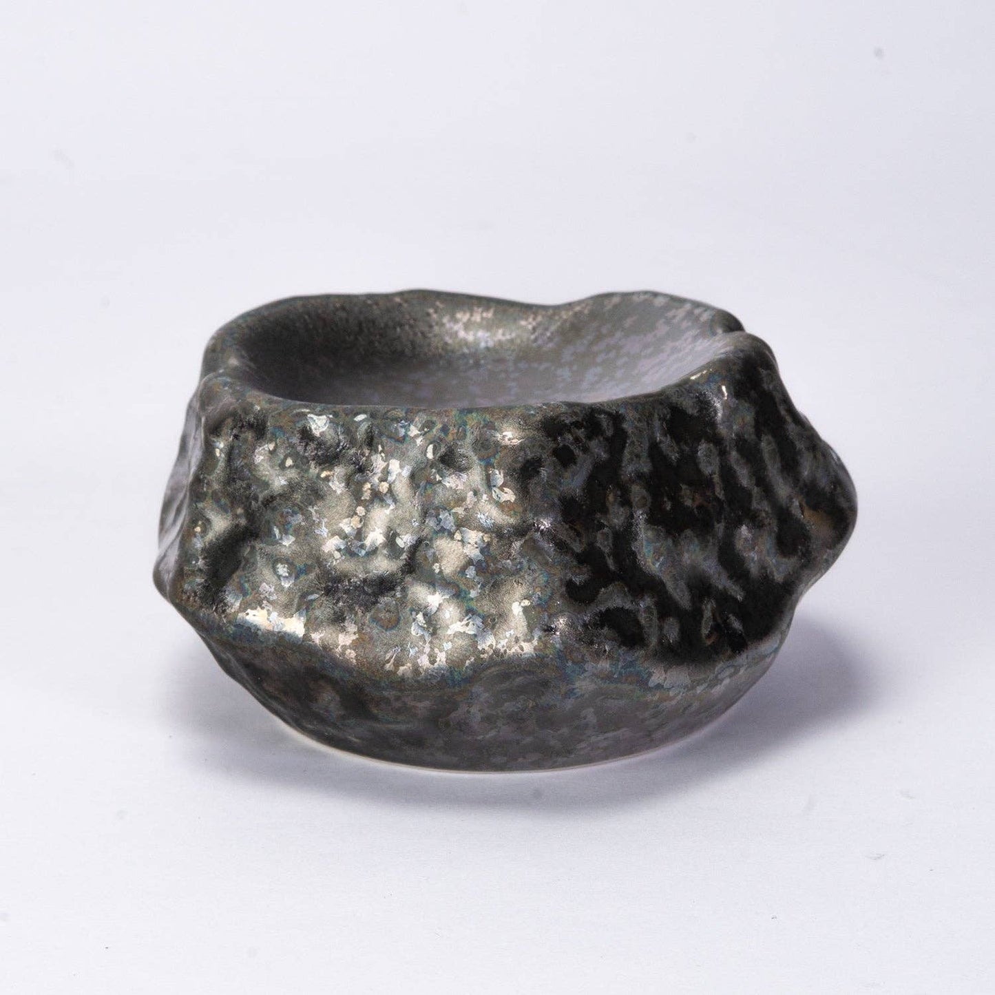 Porcelain Rock Sauce Dish- Black Metallic