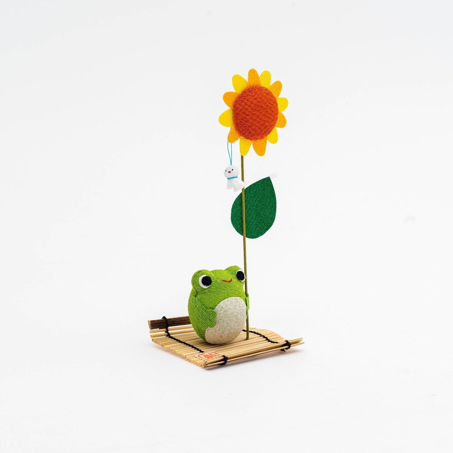 Ryukodo Frog and Sunflower Figurine