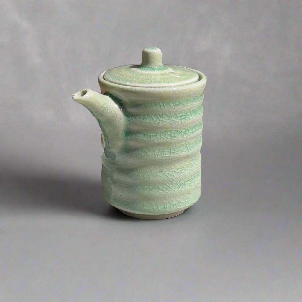 Celadon Ribbed Soypot