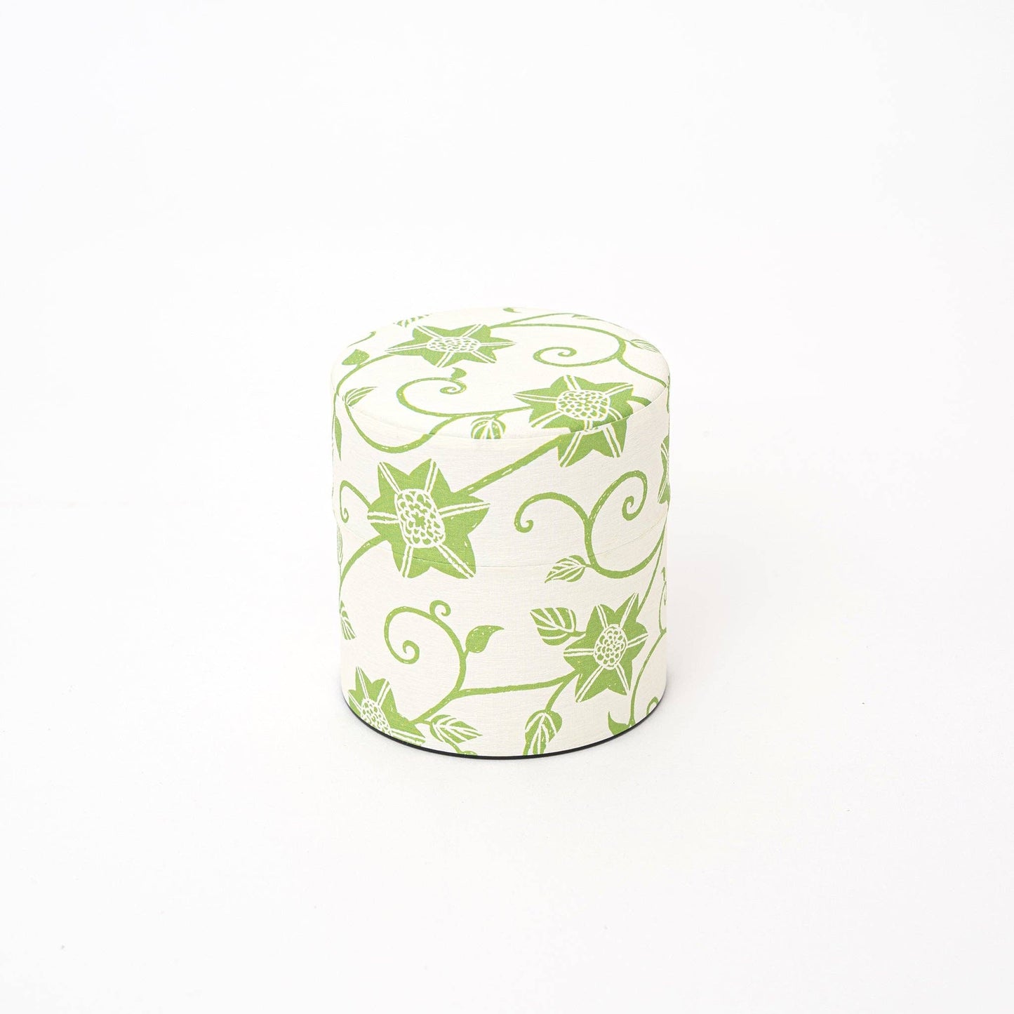 Washi Tea Canister- White Clematis