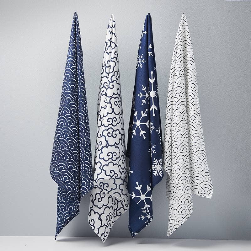 Blue Reusable Furoshiki Wrap