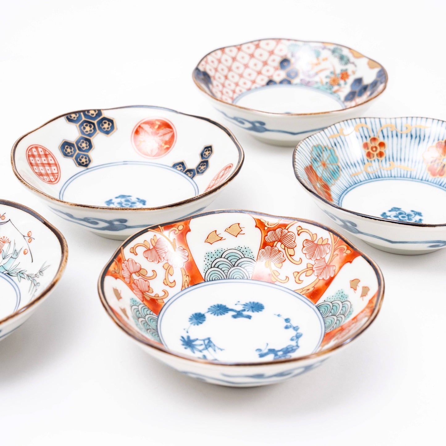 Somenishiki-Koimari Side Dish Bowl Set- 5Pcs