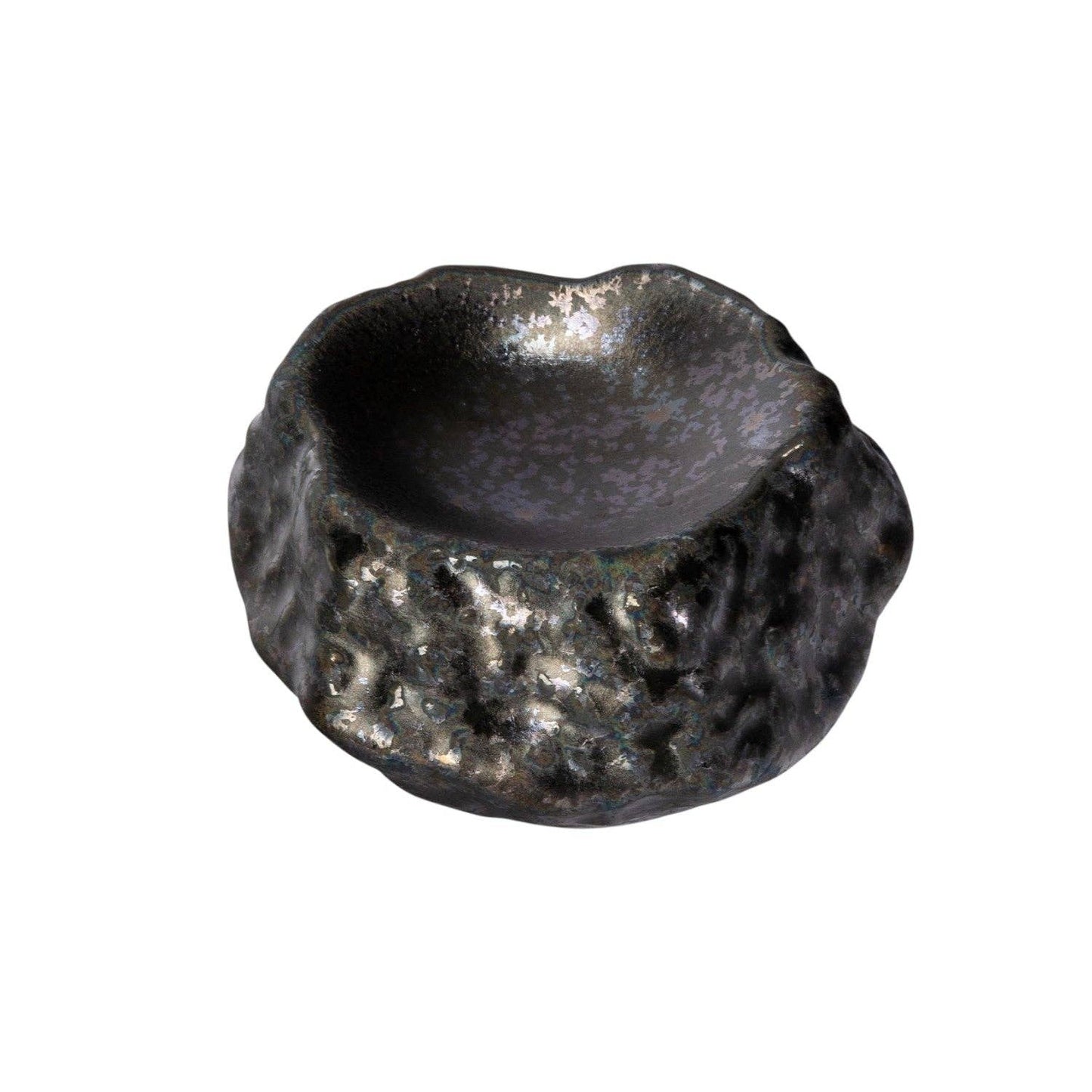 Porcelain Rock Sauce Dish- Black Metallic