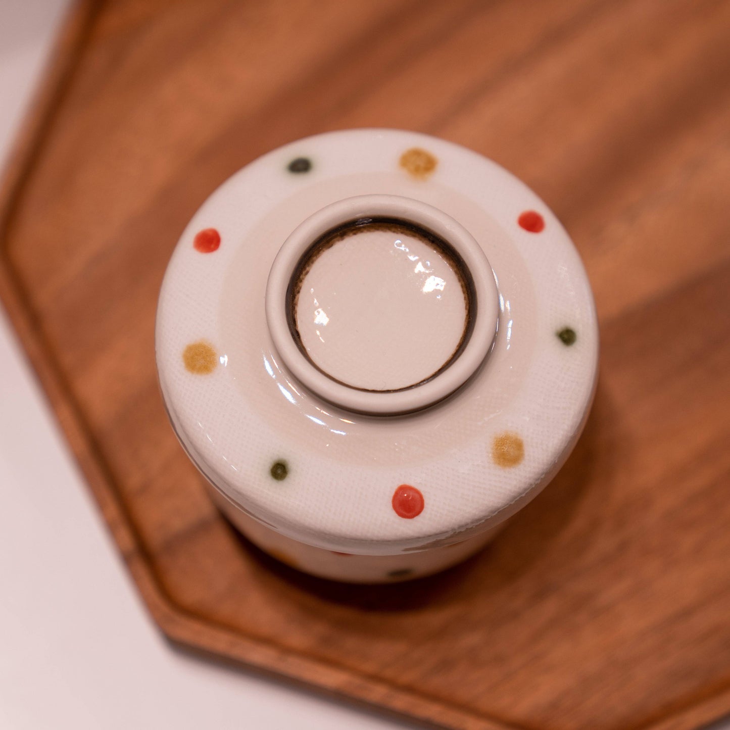 Handmade Seto Ware Polka Chawanmushi Cup