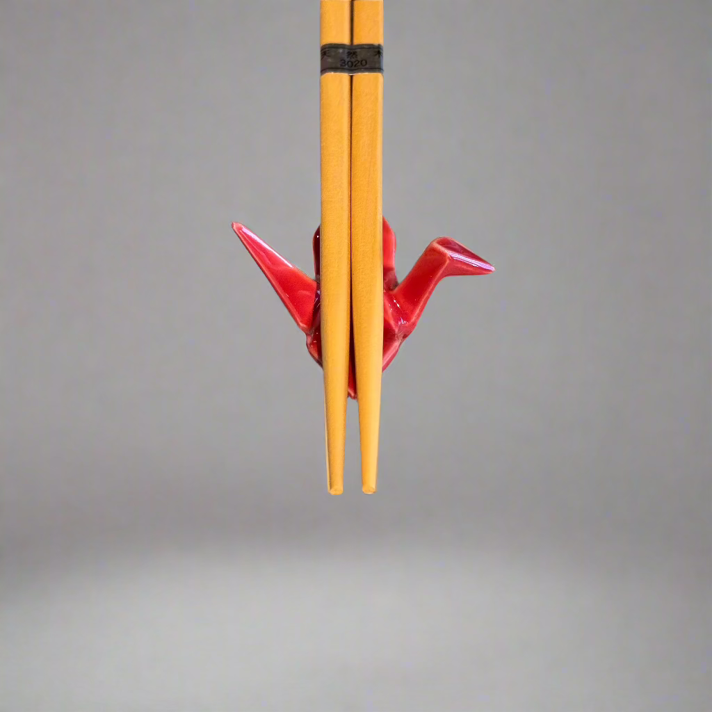 Origami Crane Chopstick Rest- Red
