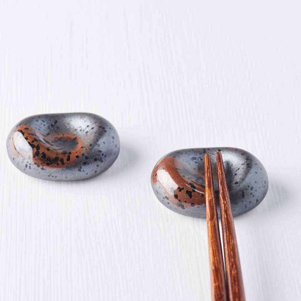 Black Gloss Splash Chopstick Pebble Rest