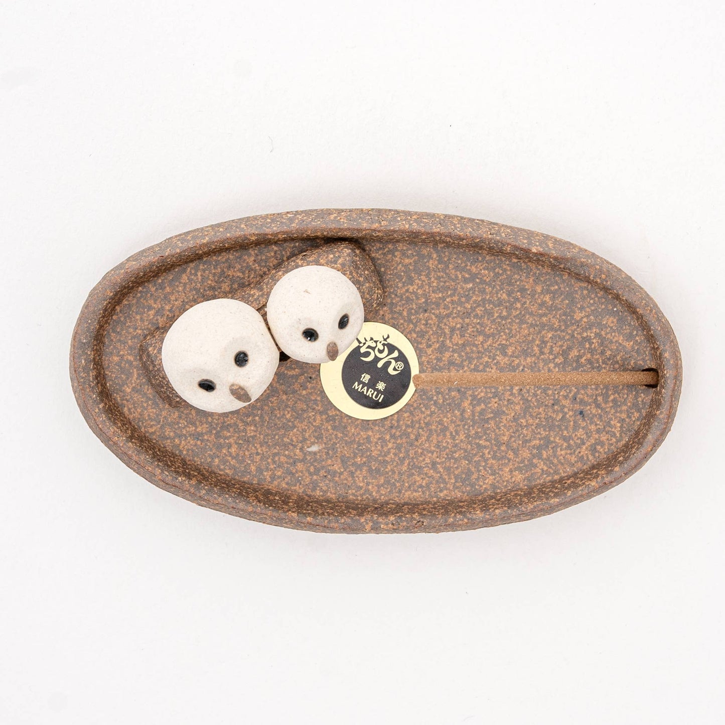 Shigaraki Incense Holder- A Pair of Owls