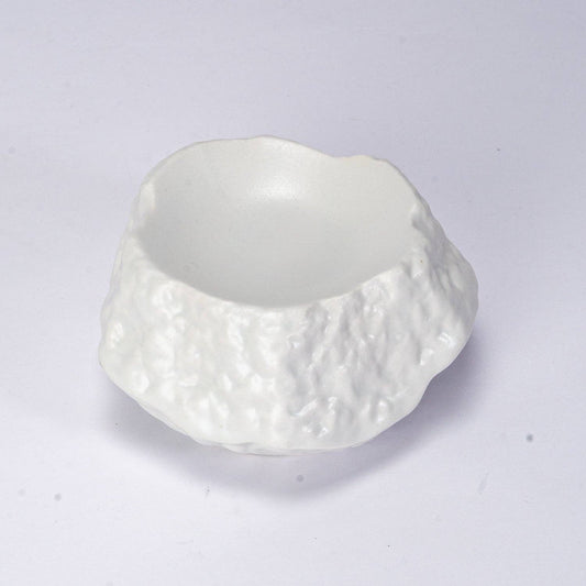 Porcelain Rock Sauce Dish- White