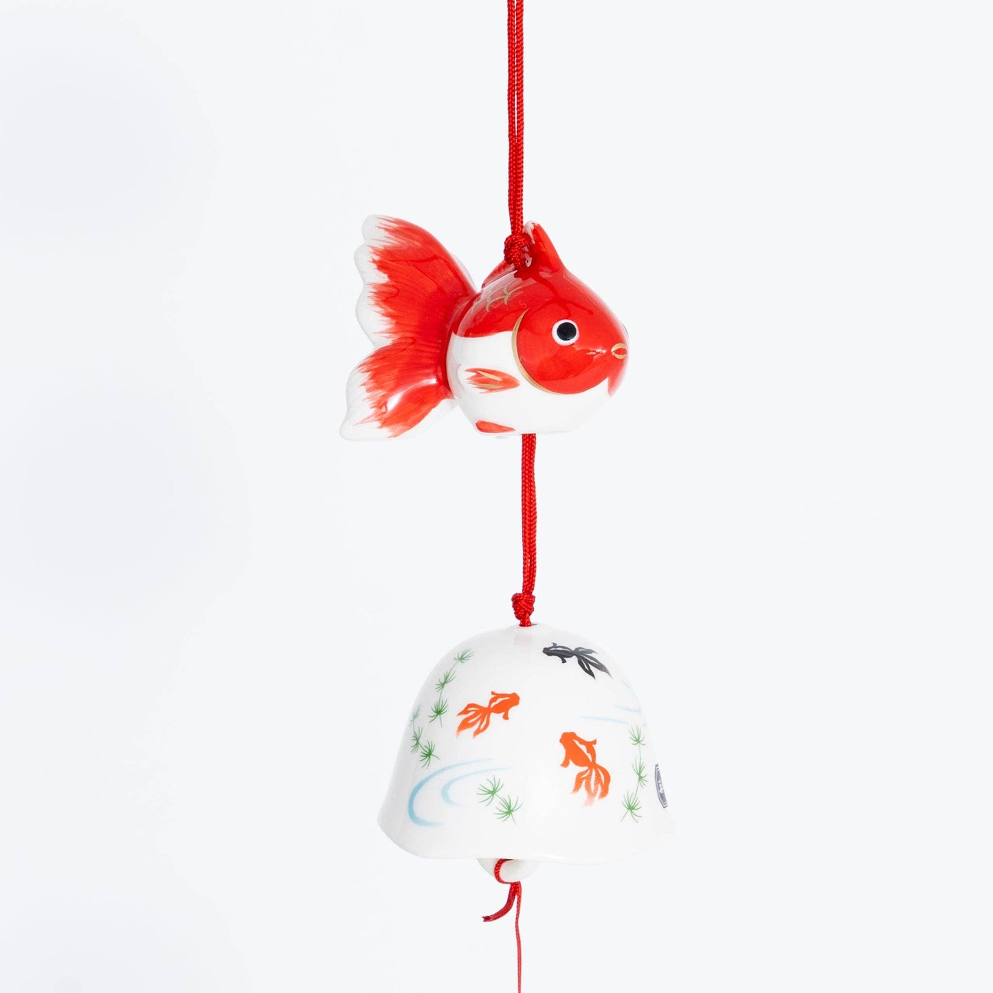 Yakushi Kiln Seto Wind Chimes - Red Goldfish