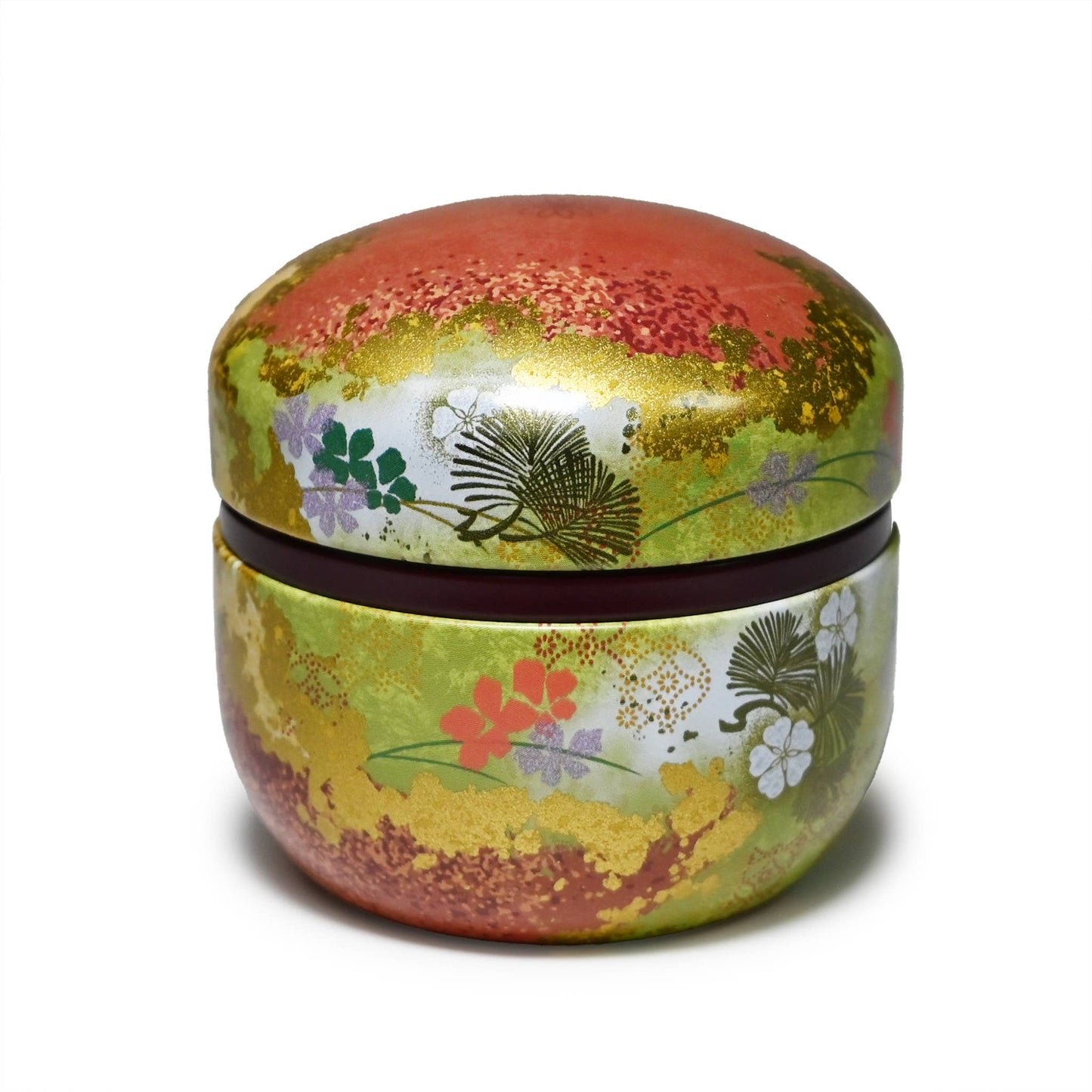 Japanese Double-Lid Tea Container – Yellow Floral
