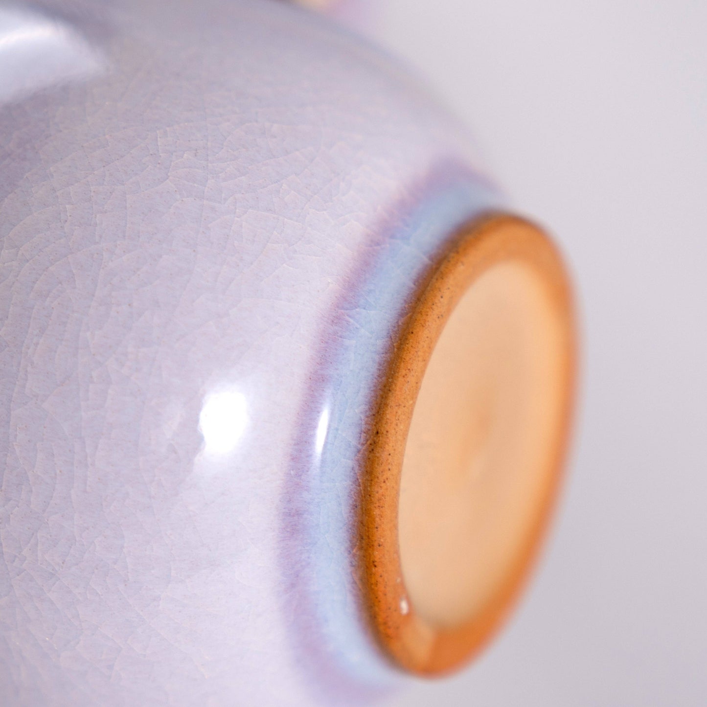 Handmade Hagi Ware Sake Bottle and Cups Set- Light Purple