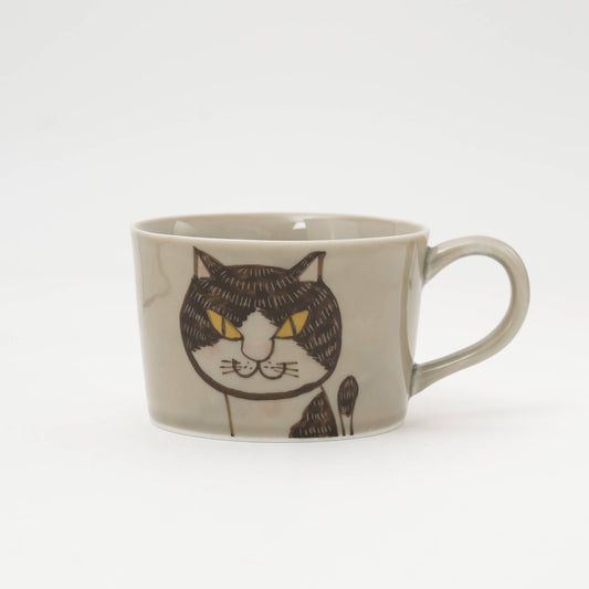 Hasami Hand-Painted Cat Soup & Coffee Cup