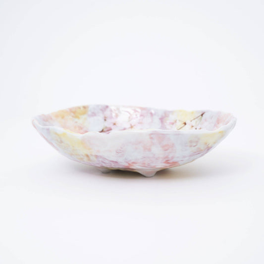 Pale Lilac Cherry Blossom Mino Ware Serving Bowl