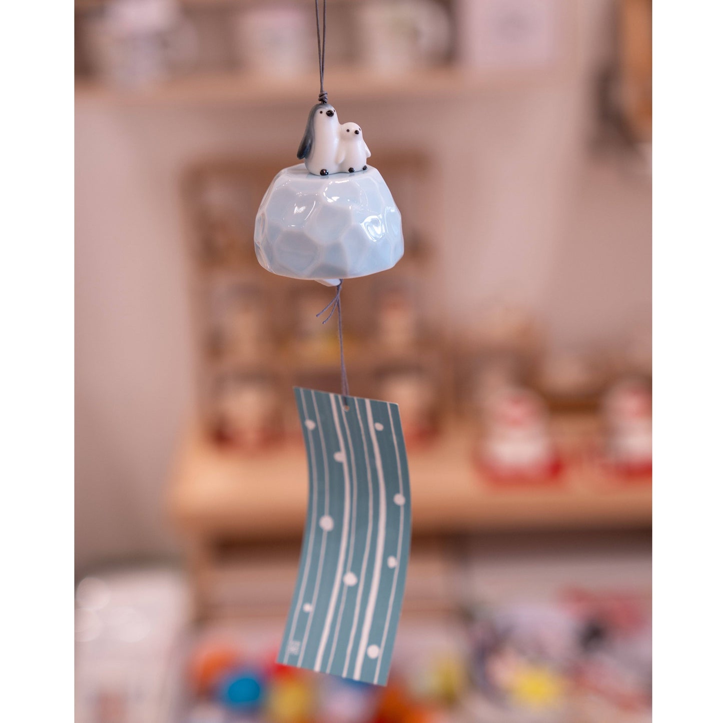 Yakushi Kiln Seto Wind Chimes - Penguin Parent and Child