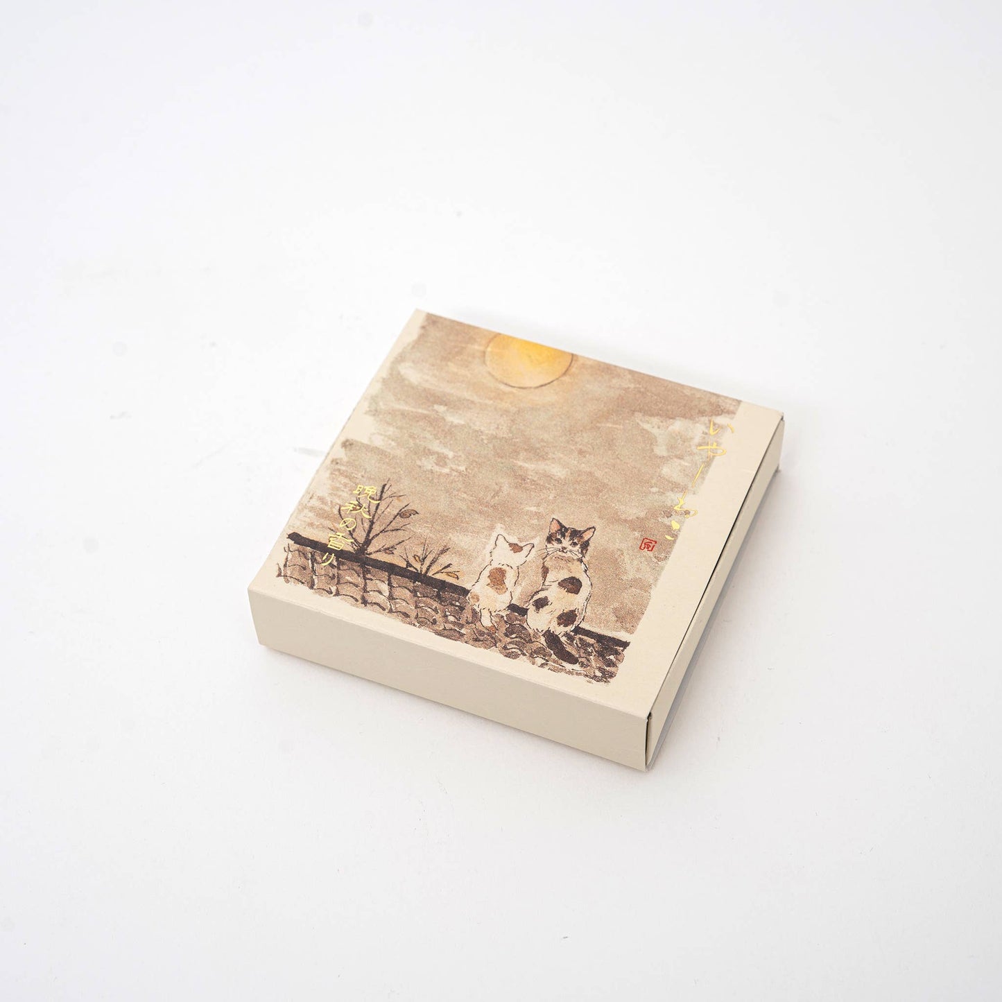 Kousaido Iyashi Neko Incense Cone Set With Ceramic Dish: Sakura