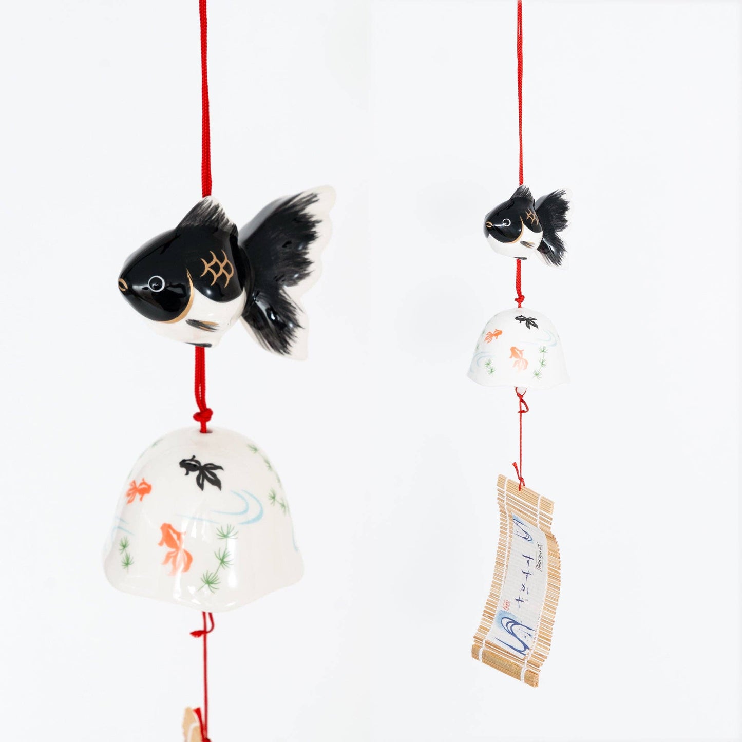 Yakushi Kiln Seto Wind Chime- Black Goldfish
