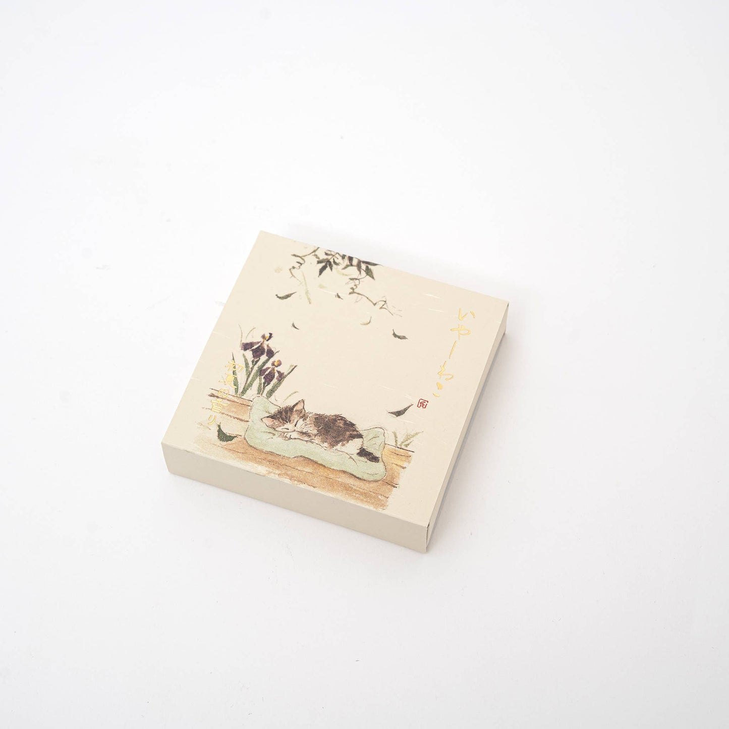 Kousaido Iyashi Neko Incense Cone Set With Ceramic Dish: Sakura