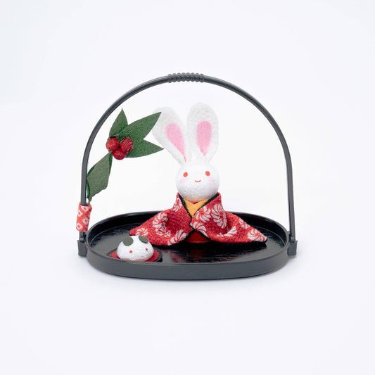 Kimono Bunny Basket Figurine