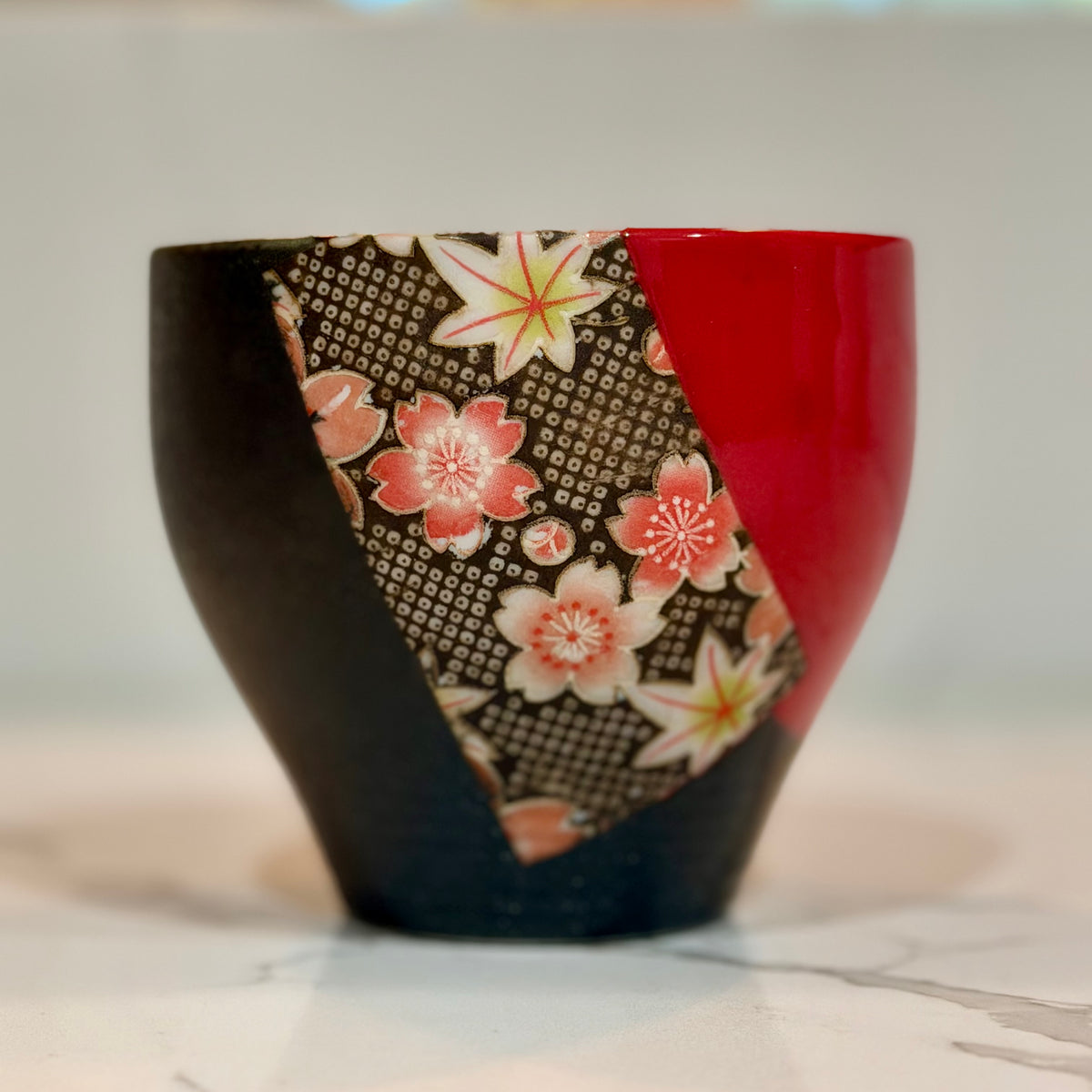 Mocha Cherry Blossom Teacup