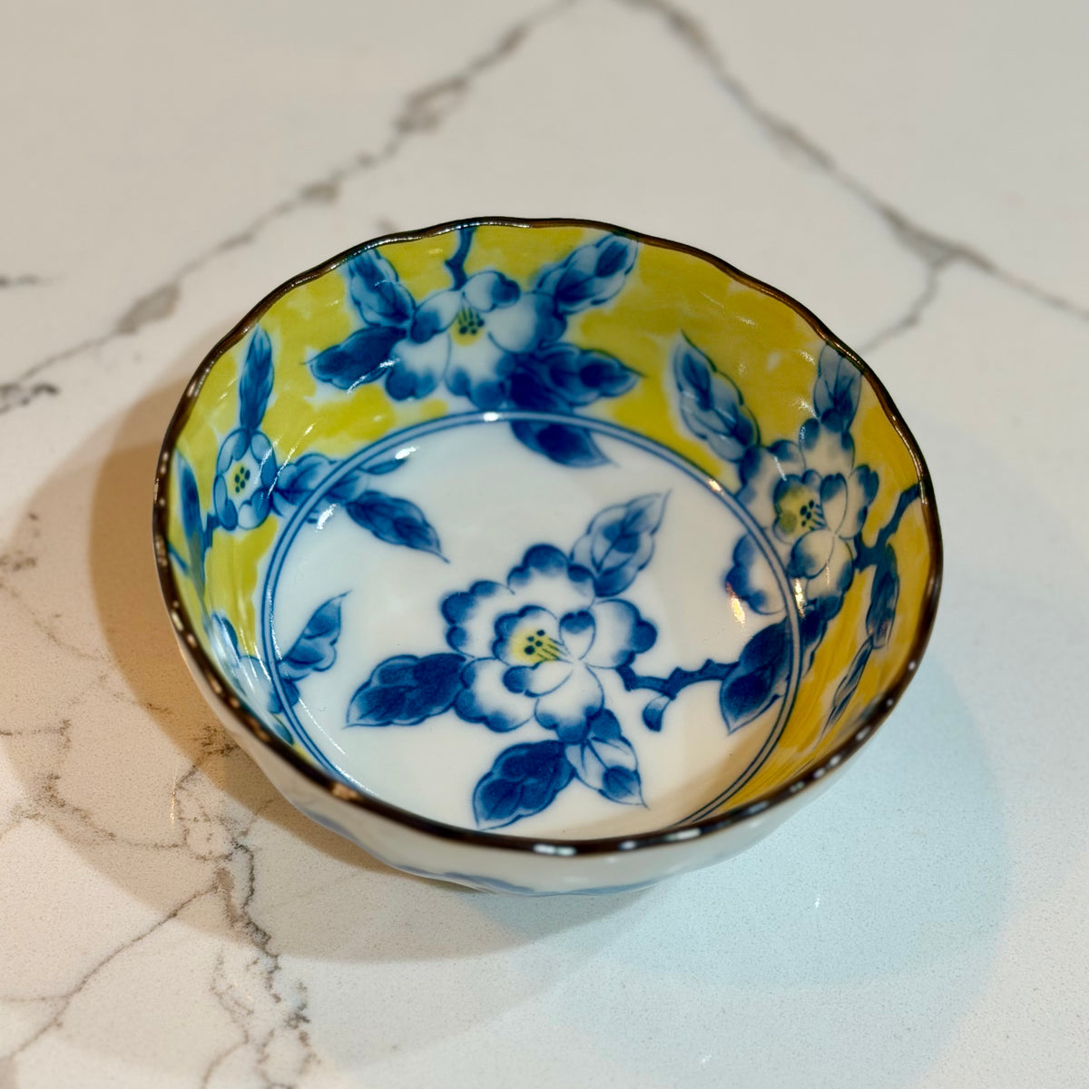 Blue Blossom Scalloped Bowl