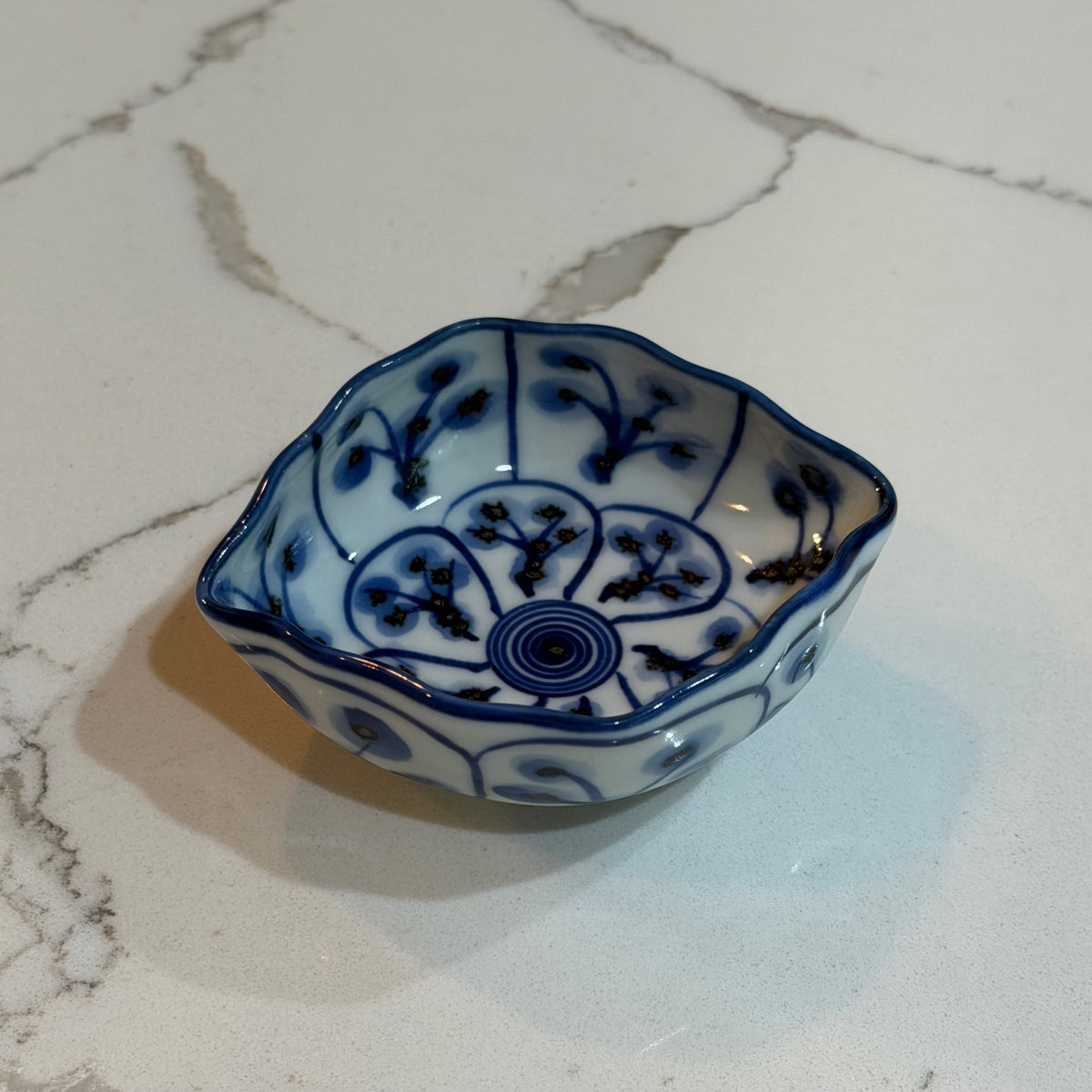 Pinched Floral Swirl Bowl