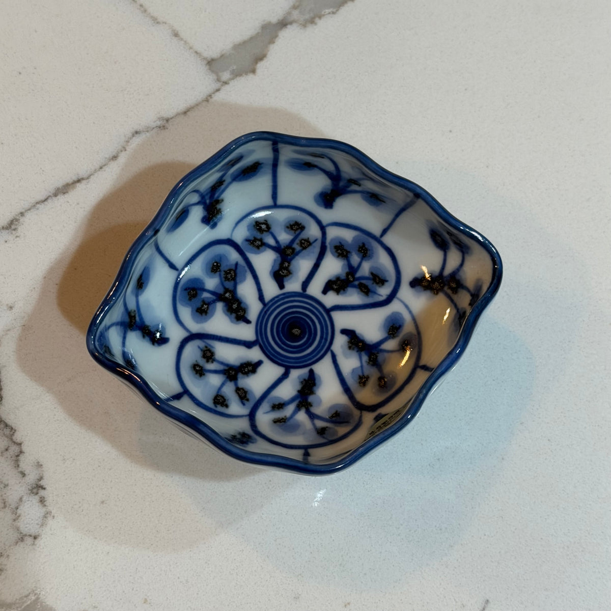 Pinched Floral Swirl Bowl
