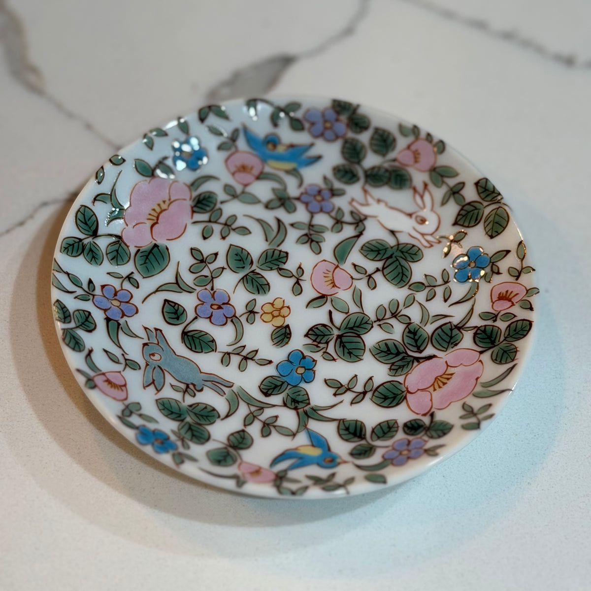 Kutani Pale Pink Primrose Plate